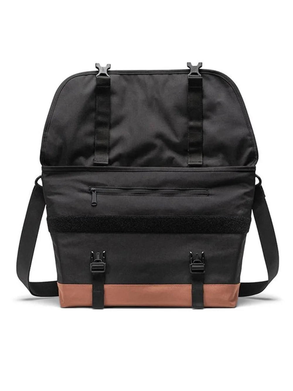 Herschel - Cove Messenger Laptop Bag in Black/Saddle Brown